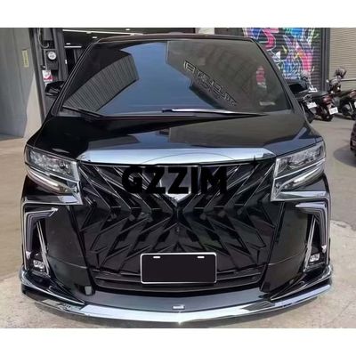 Modified Car Front Bumper Grille Auto Grille Car Black Golden Middle Grilles For Toyota Alphard 2018